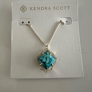 NWT Kendra Scott Kacey Pendant in Gold and Bronze Veined Turquoise